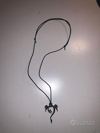 Collana con ciondolo drago in acciaio