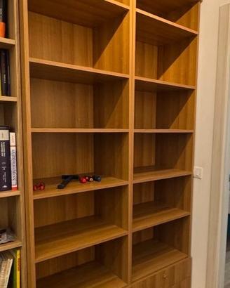 libreria con cassetti colore noce