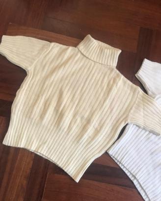 Maglioncini a maniche corte di lana d’angora