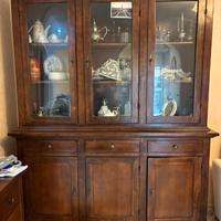 Mobile con vetrina più mobile basso noce