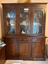 Mobile con vetrina più mobile basso noce