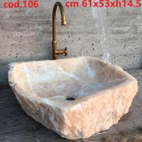 Lavabo lavandino rustico in marmo onice