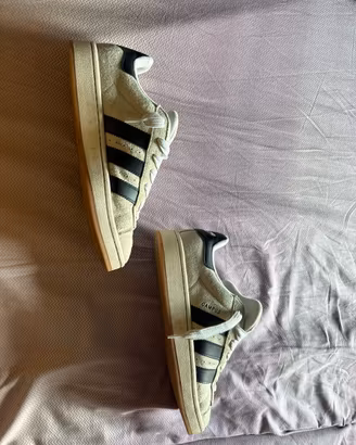 Adidas campus crystal white/core black/off white