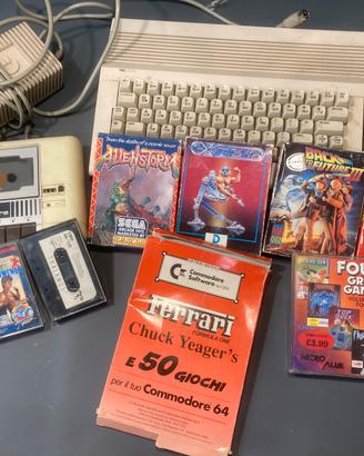 Commodore 64 con vari giochi