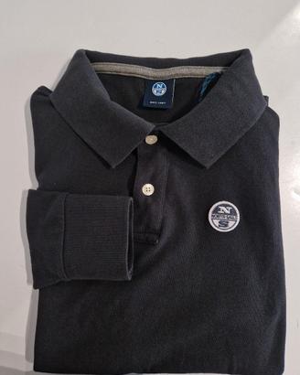 Polo Uomo North Sails Nera Manica Lunga tg. M
