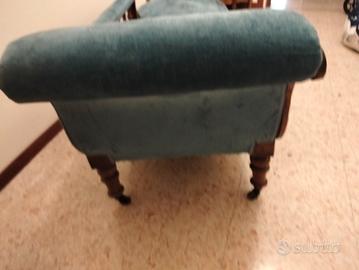 dormeuse velluto azzurro ristrutturata