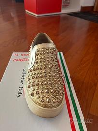 Scarpe slip on oro n.37