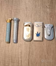 Lotto 5 Accendini Vintage Metallo e Collezione