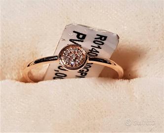 Anello Oro Giallo 18 Carati  con diamante 0,02 ct