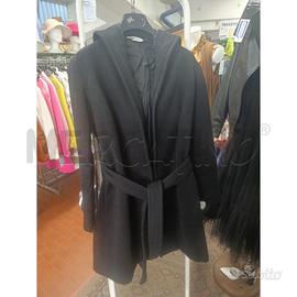 CAPPOTTO DONNA LORO PAINA NERO IN CASHMERE CON CAP
