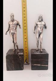 Coppia Bronzi Riace "Made in Italy" in Argento 800