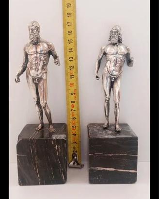 Coppia Bronzi Riace "Made in Italy" in Argento 800