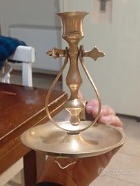 porta candela in bronzo vintage anni 40 