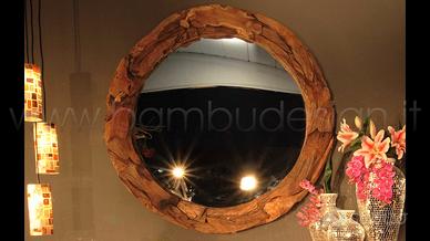 specchio etnico bambù design