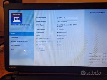 Portatile Celeron N2840 - 4GB DDR3 - No HDD No BAT