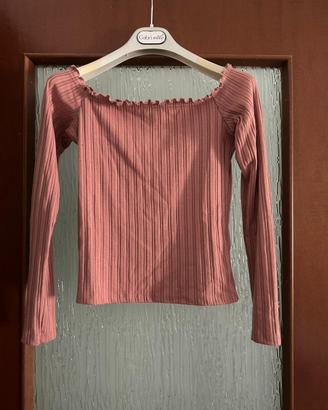 Maglia a maniche lunghe rosa