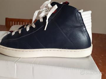 Scarpe Bikkenbergs in pelle blu e bianco n. 40