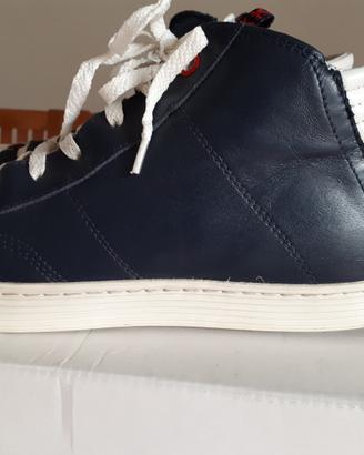 Scarpe Bikkenbergs in pelle blu e bianco n. 40