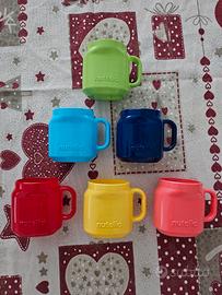 Tazzine Nutella set 6 pezzi in vetro colorato