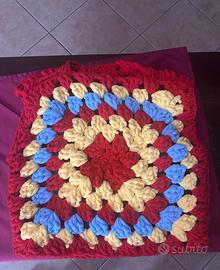 Maglia smanicata in lana spessa multicolor