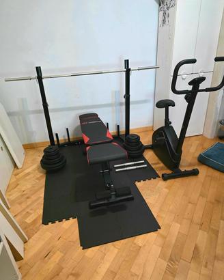 palestra completa rack pesi bilanceri