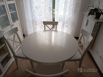 tavolo rotondo Ikea allungabile + 4 sedie