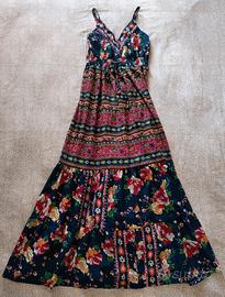 Vestito Lungo Estivo Floreale Bohemien Taglia Unic