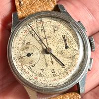 Cronografo vintage cassa acciaio scalino venus 175