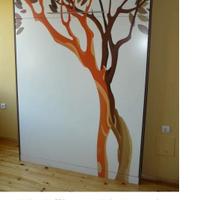 Letto a scomparsa 140x200 serigrafia albero-LETTI