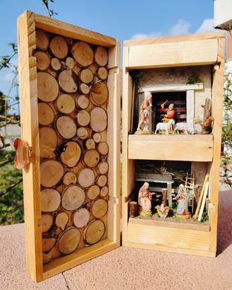 Presepe artigianale a LED  29x11x13