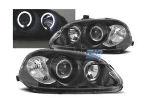 FARI PER HONDA CIVIC 99-01 ANGEL EYES SFONDO NERO