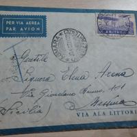 Busta Aerea 1937 su carta ALA LITTORIA - Asmara pe