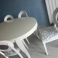 Tavolo Calligaris legno bianco lucido con 6 sedie