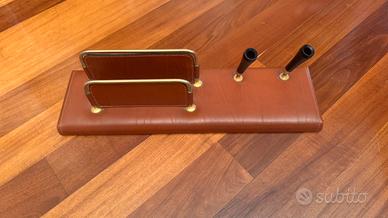 Organizer da scrivania in pelle, anni’80