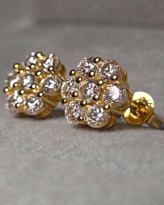 Orecchini a fiore con diamanti moissanite 