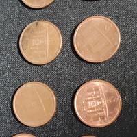 set di 8 monete da 1 centesimo del 2002