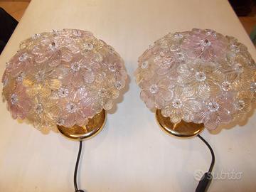 coppia lampade murano seguso per venini 1970