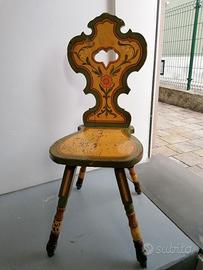 Sedia Tirolese Dipinta a mano