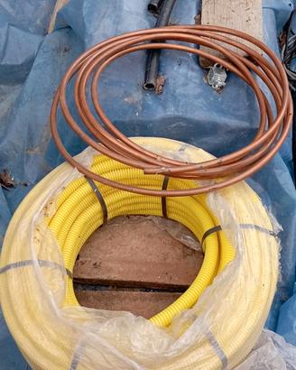 Tubo rame per impianto gas e guaina corrugata
