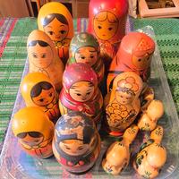 Collezione di 10 Matrioske Russe Antiche e Autenti