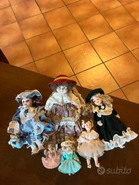set 6 bambole in porcellana 