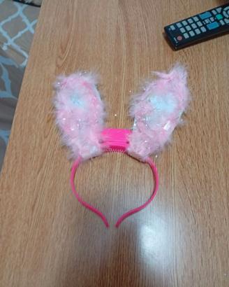 🐰 Cerchietto con orecchie pelose luminose rosa ✨