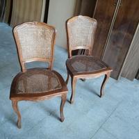 2 Sedie legno antiquariato paglia di Vienna NUOVE