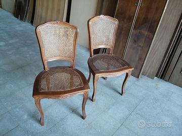 2 Sedie legno antiquariato paglia di Vienna NUOVE