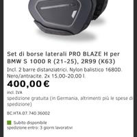 Set di borse laterali PRO BLAZE H per BMW S 1000 R