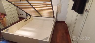 Letto contenitore matrimoniale bianco