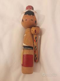 Vintage Japanese Wooden Kokeshi Doll 