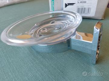 Portasapone acciaio/vetro hansgrohe 