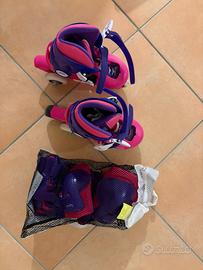 Pattini Oxelo Play3 26-28 + protezioni Decathlon