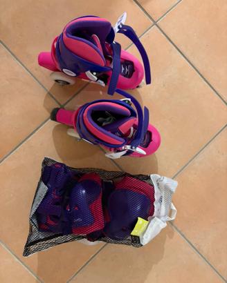Pattini Oxelo Play3 26-28 + protezioni Decathlon